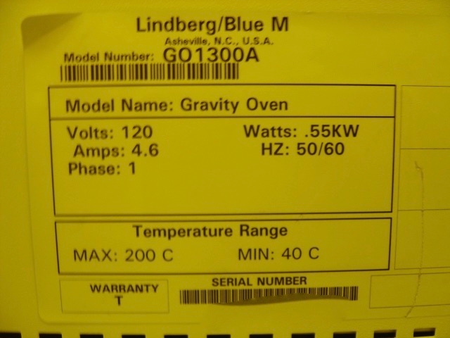 THERMOFISHER SCIENTIFIC / LINDBERG / BLUE M GO1300A